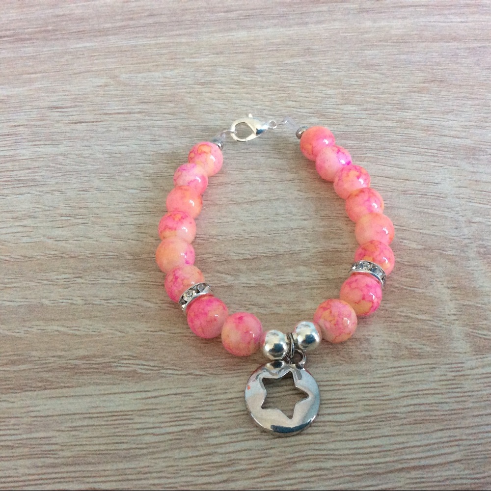 Pink beaded bracelet